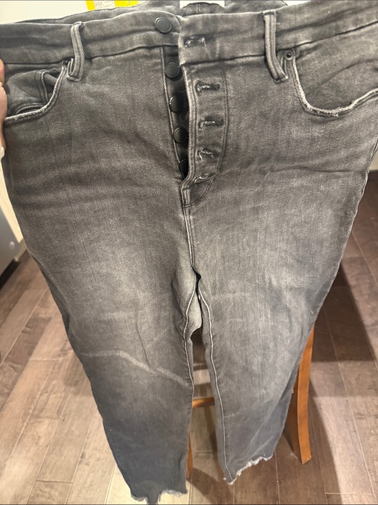 Good American Denim - Good American Slim Straight Gray Washed Jeans